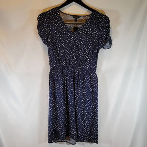 Banana Republic Blue Dress with White Spots - Small